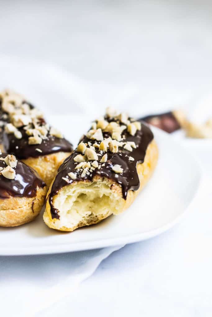 easy chocolate eclair recipe with custard filling