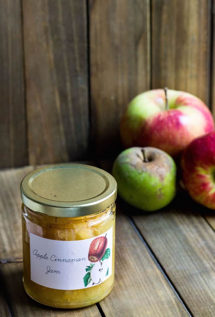 Apple Jam Recipe in a canned jar