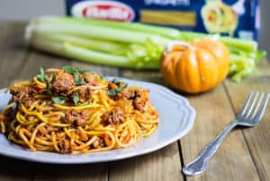 pumpkin bolognese spaghetti