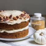 pumpkin cake with maple frosting