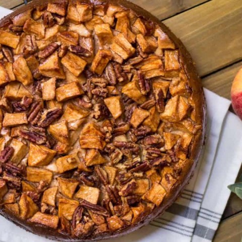 Apple Pecan Cheesecake recipe for the fall holidays