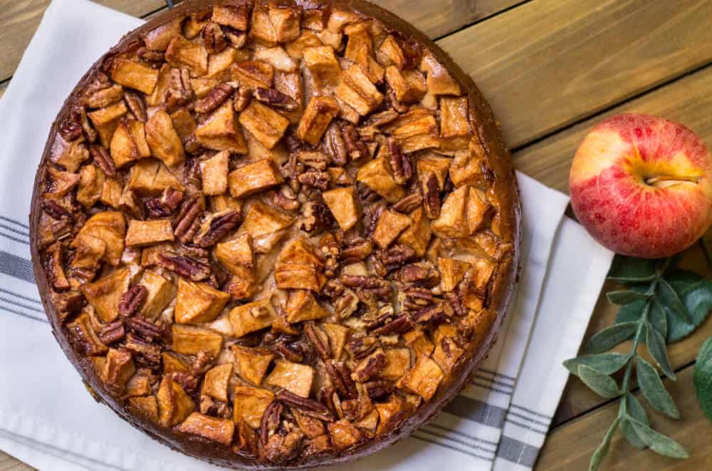 Apple Pecan Cheesecake recipe for the fall holidays