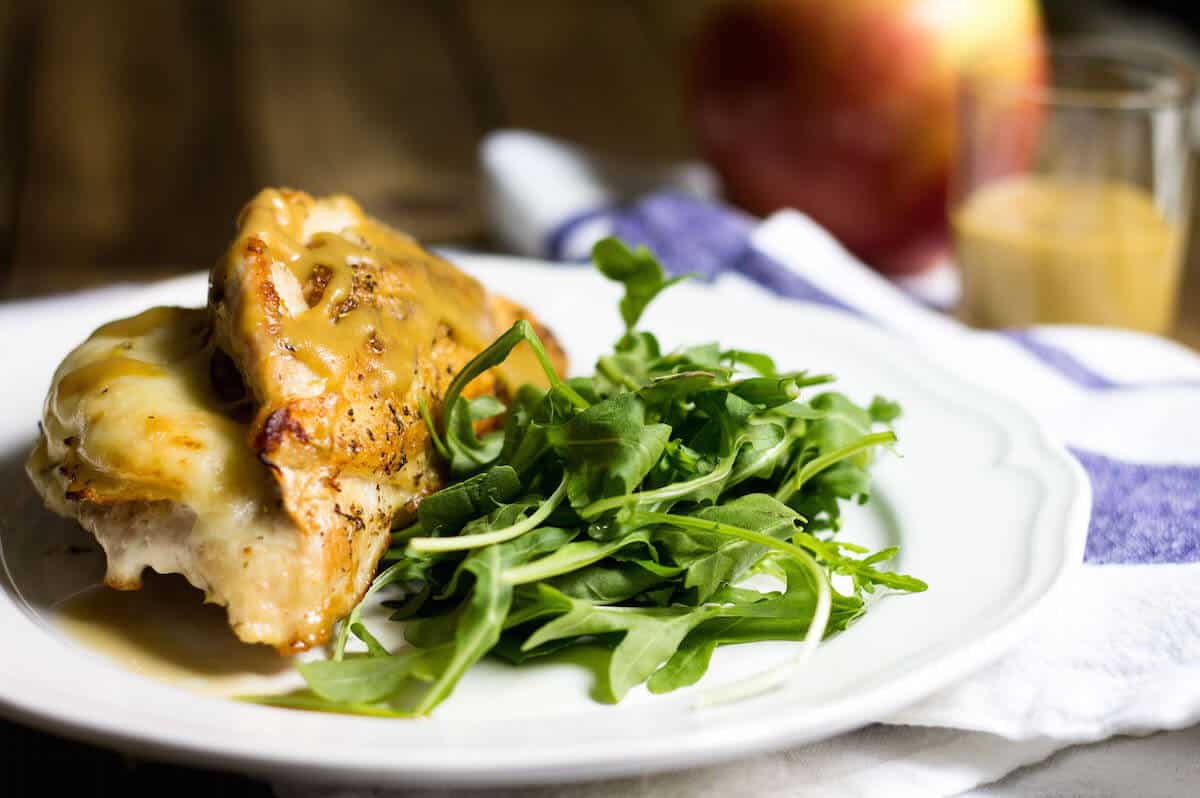 Apple-Stuffed Chicken with Maple-Dijon (Poulet Farci)