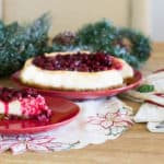 Rich and creamy cranberry cheesecake with a deliciously sweet and tart cranberry compote on top. Recipe via MonPetitFour.com