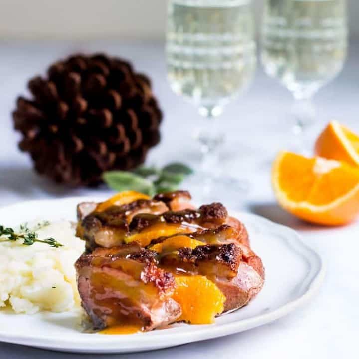 Duck with Orange Sauce, a French favorite! Recipe via MonPetitFour.com