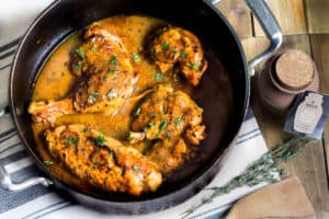 Chicken in Mustard Sauce: A French, one-pot meal that's warm, comforting, and absolutely scrumptious! Recipe via MonPetitFour.com
