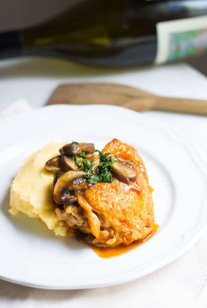 Chicken Chasseur on mashed potatoes