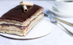 Opera Cake Made Easy! Create this beautiful and delicious coffee-flavored cake via MonPetitFour.com