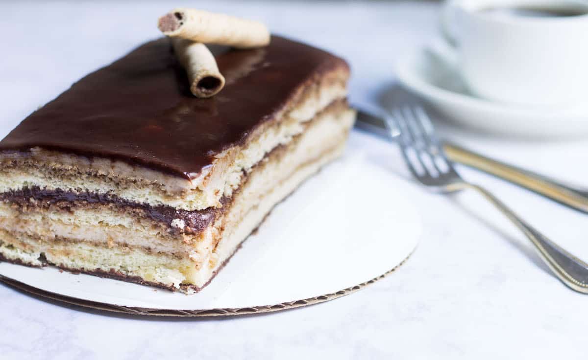 Opera Cake Made Easy! Create this beautiful and delicious coffee-flavored cake via MonPetitFour.com