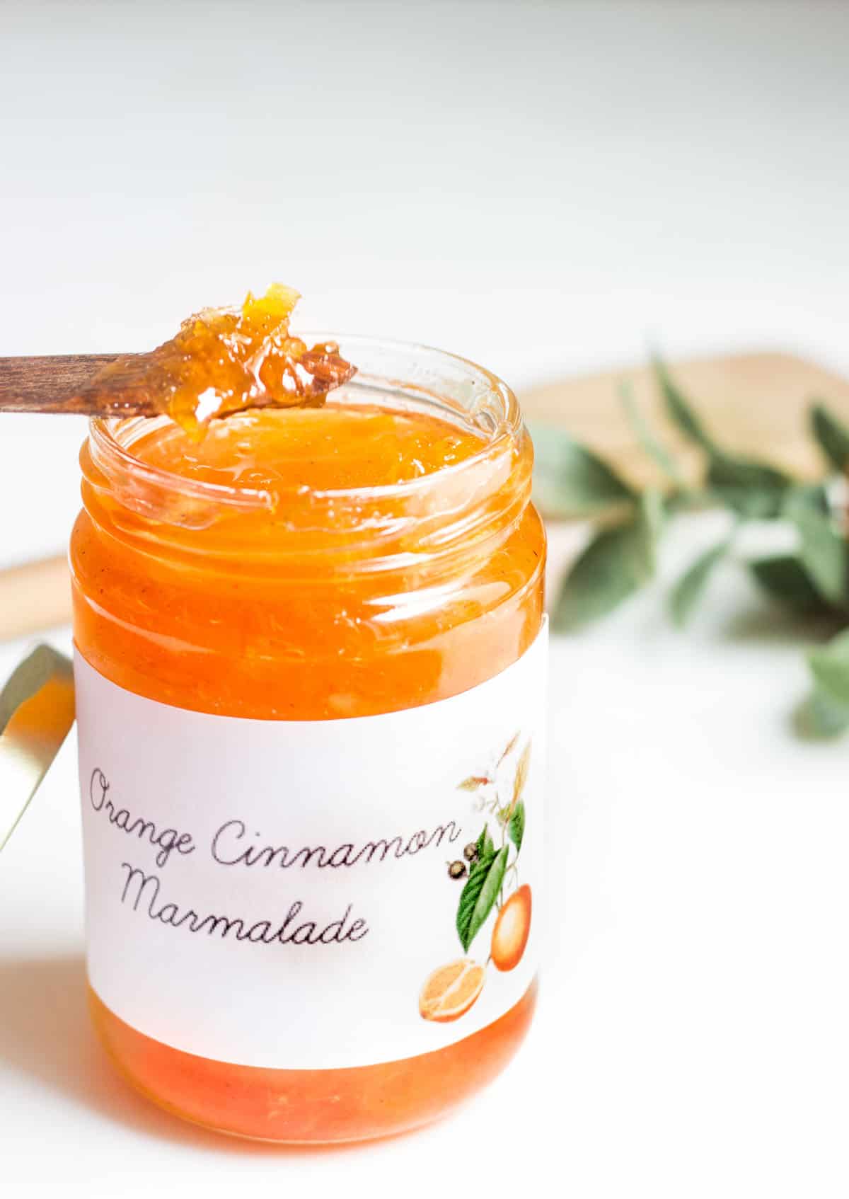 orange marmalade on a spoon image