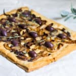 Pissaladière: French-style pizza from Nice made with anchovies, onion, and olives! Recipe via MonPetitFour.com