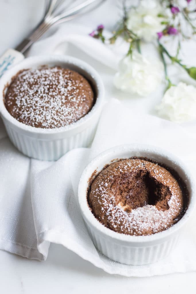 the interior of the chocolate souffle image
