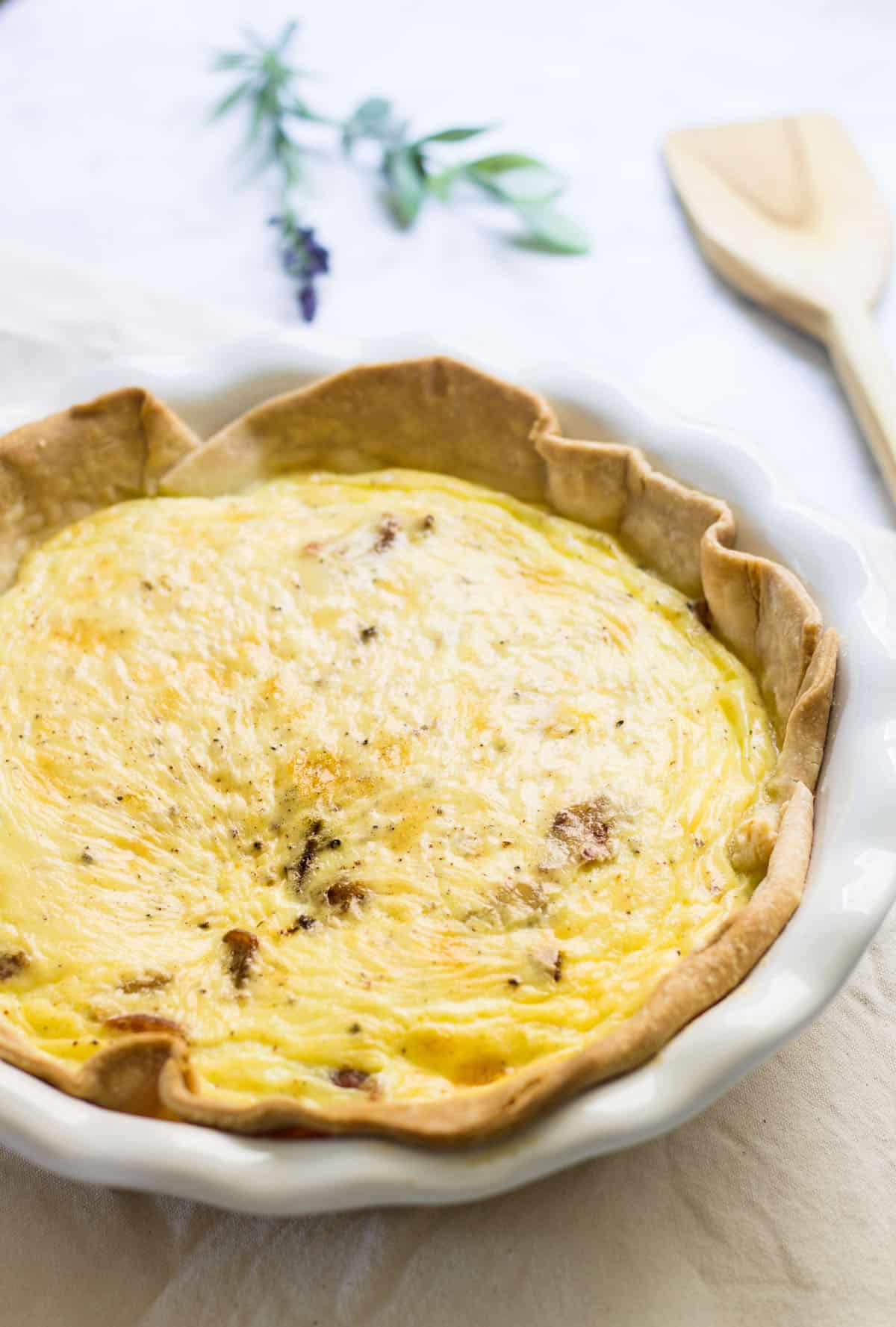 Best Quiche Lorraine Recipe: easy and delicious French breakfast idea via MonPetitFour.com