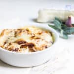 Tartiflette: the ultimate cheesy potato bake with bacons and creamy brie! Recipe via MonPetitFour.com