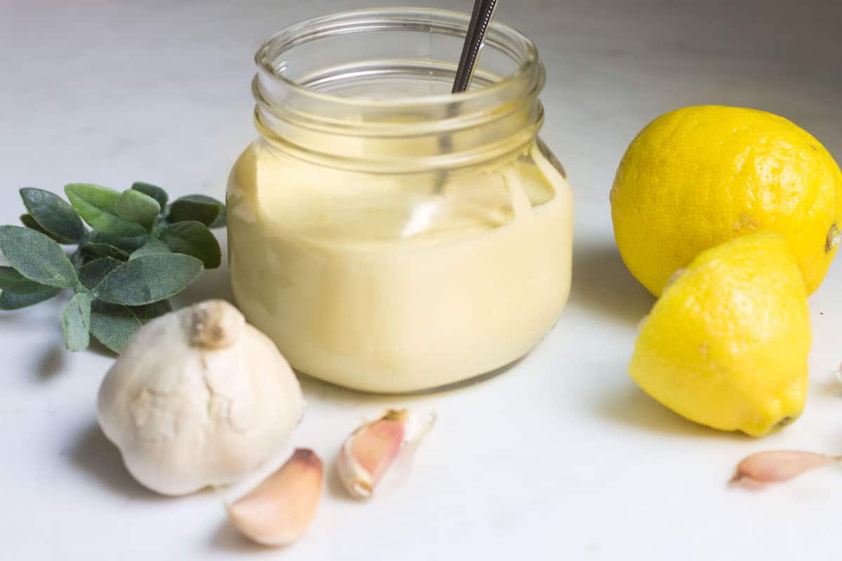 Aioli: a creamy garlic mayonnaise that's perfect on sandwiches, burgers, fries, and more! Recipe via MonpetitFour.com