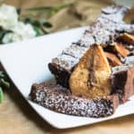 Chocolate Pear Cake: sweet Anjou pears dunked in a rich and fudgy chocolate cake. Recipe via MonPetitFour.com