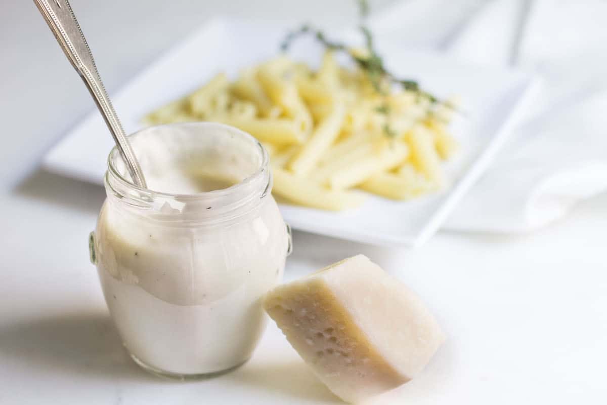 Mornay Sauce: a white cheese sauce that's perfect for pasta, chicken, veggies and more! Recipe via MonPetitFour.com