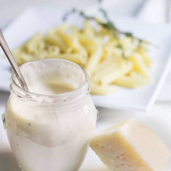 Mornay Sauce: a white cheese sauce that's perfect for pasta, chicken, veggies and more! Recipe via MonPetitFour.com