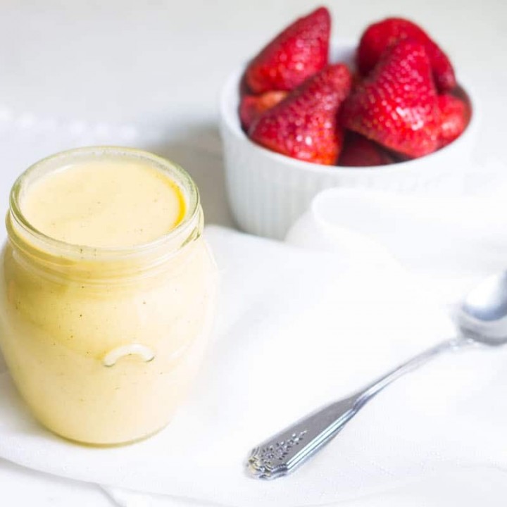 Crème anglaise: a French custard often served as a dessert sauce for cakes and pastries. Recipe via MonPetitFour.com