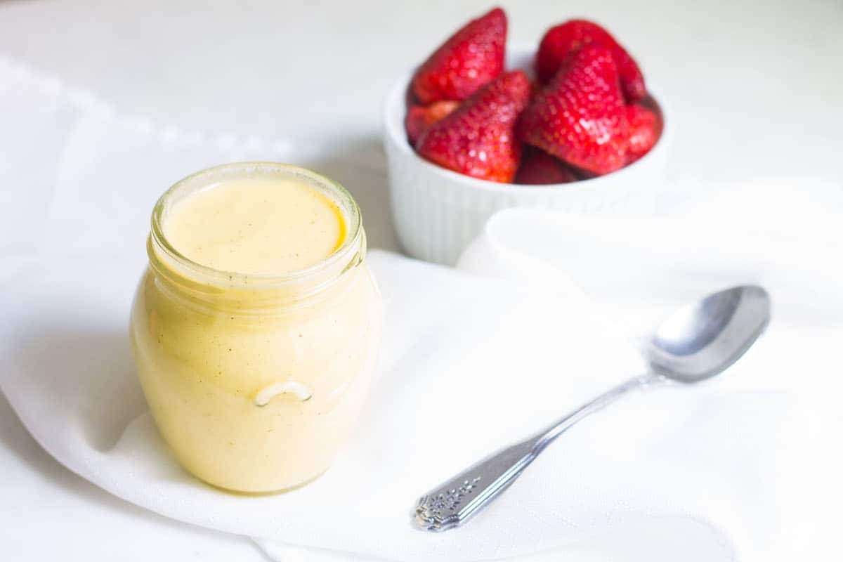 Crème anglaise: a French custard often served as a dessert sauce for cakes and pastries. Recipe via MonPetitFour.com