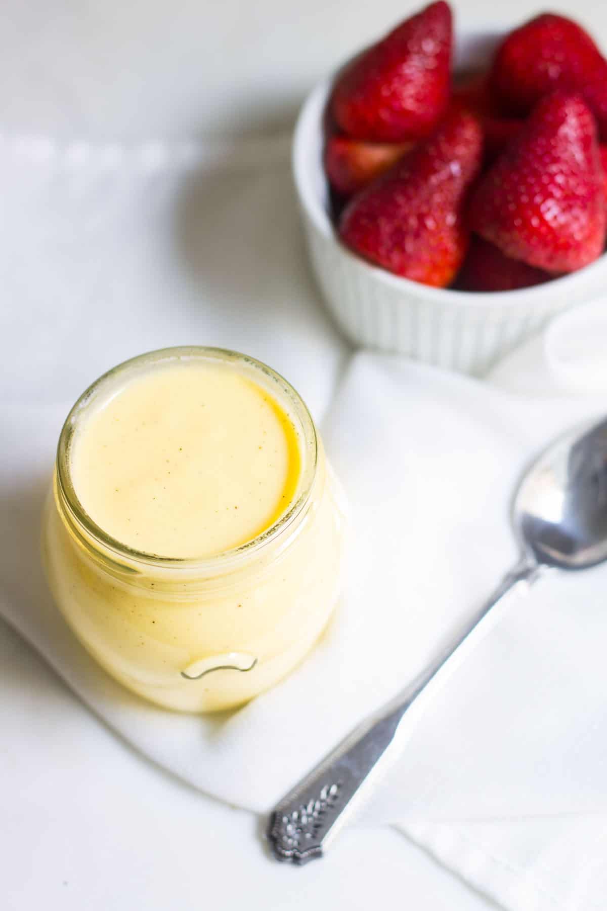 Crème anglaise: a French custard often served as a dessert sauce for cakes and pastries. Recipe via MonPetitFour.com