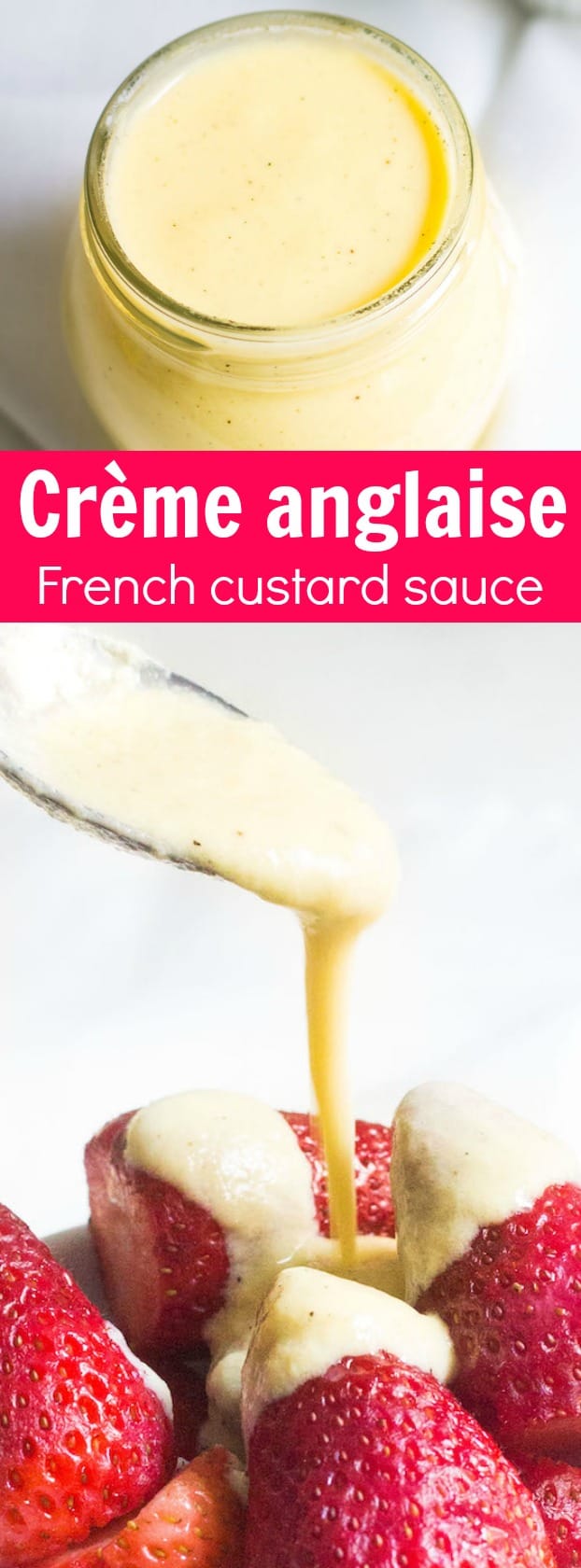 Crème anglaise: a French custard often served as a dessert sauce for cakes and pastries. Recipe via MonPetitFour.com