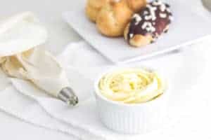 Pastry Cream (Creme Patissiere): a simple and creamy filling for tarts, cakes, and French pastries like eclairs and profiteroles! Recipe via MonPetitFour.com