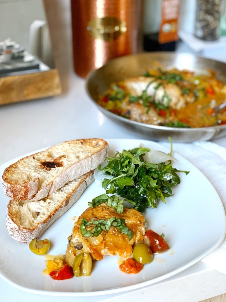 chicken provencal recipe on a plate image