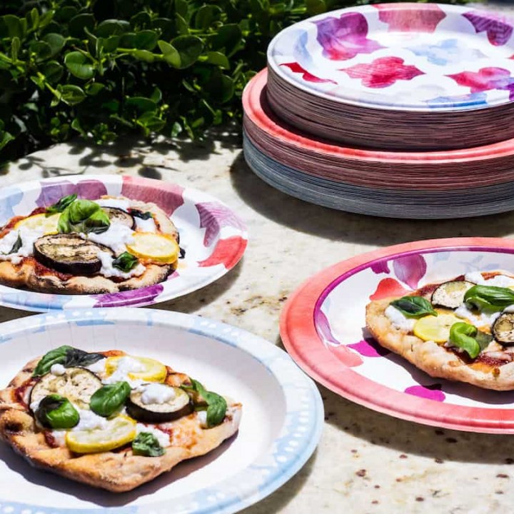 Grilled Pizza: personal size pizza made on the grill and topped with summer veggies! Recipe via MonPetitFour.com
