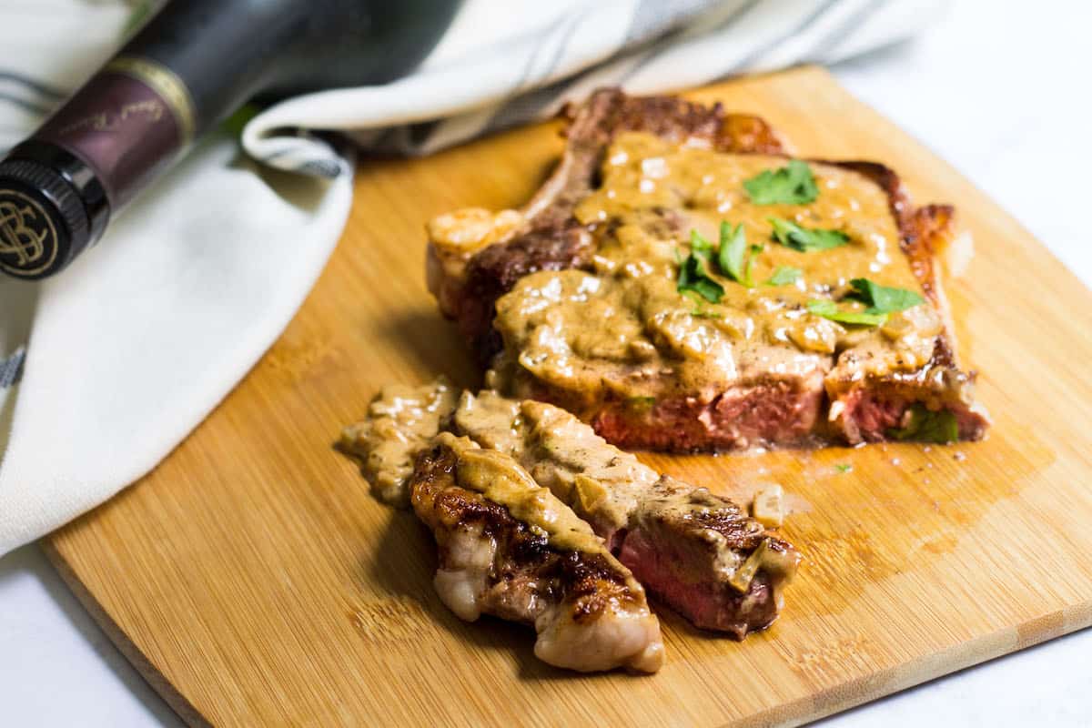 Steak Diane: A French twist on steak cooked with a dijon cream sauce and a little flambé action. Recipe via MonPetitFour.com