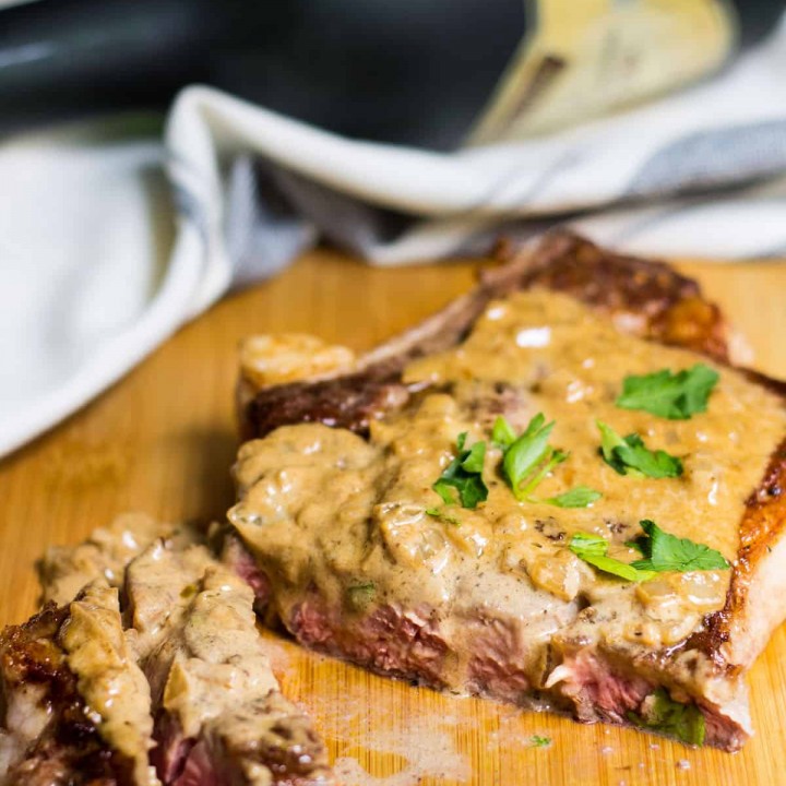 Steak Diane: A French twist on steak cooked with a dijon cream sauce and a little flambé action. Recipe via MonPetitFour.com