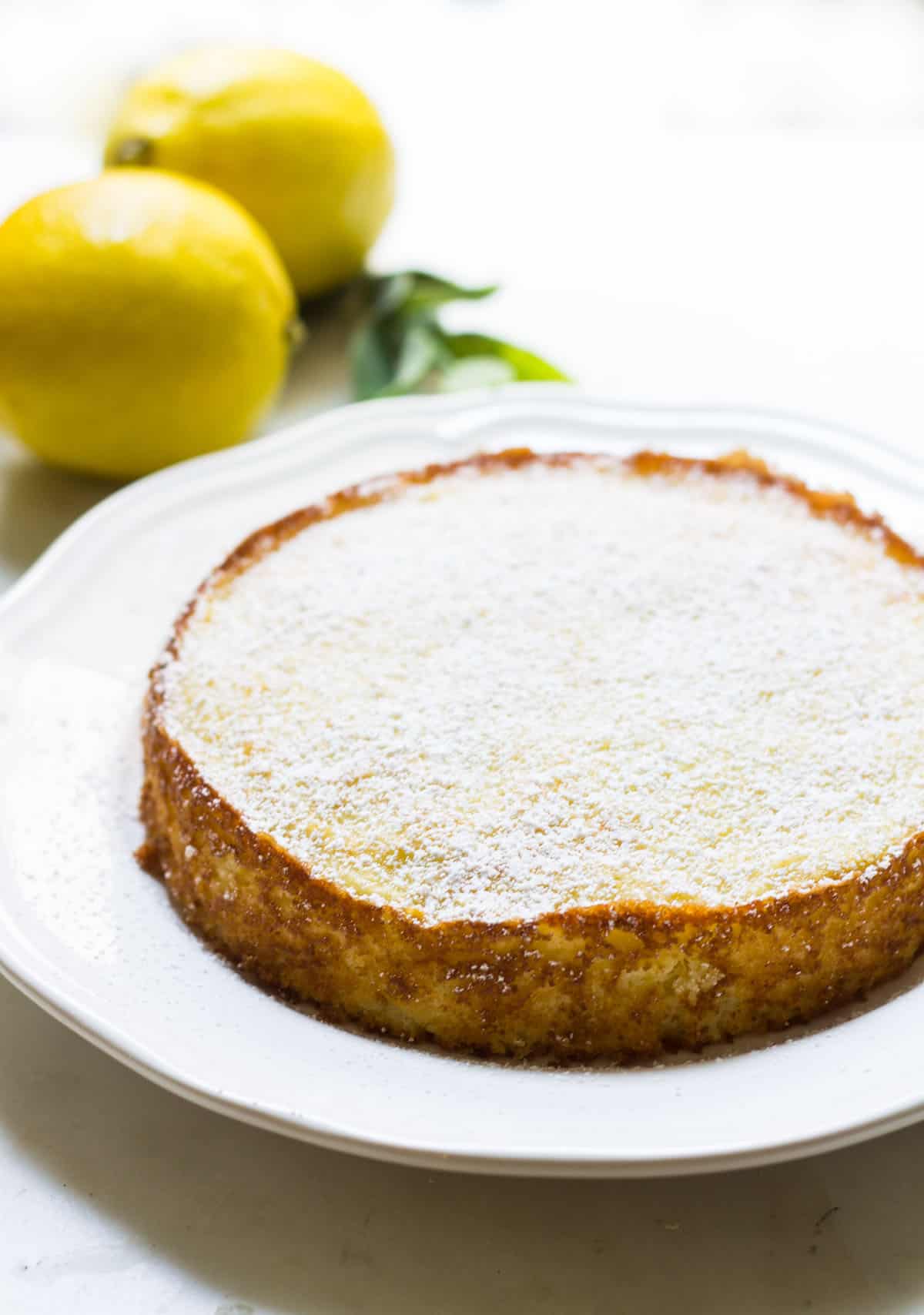 italian lemon ricotta cake close-up image