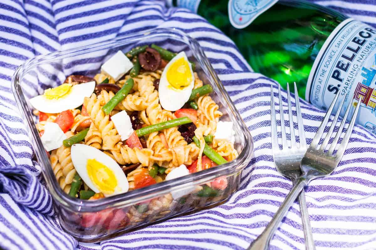 Nicoise Pasta Salad: an easy twist on a classic French salad, this tasty pasta salad is perfect for summer picnics. Recipe via MonPetitFour.com