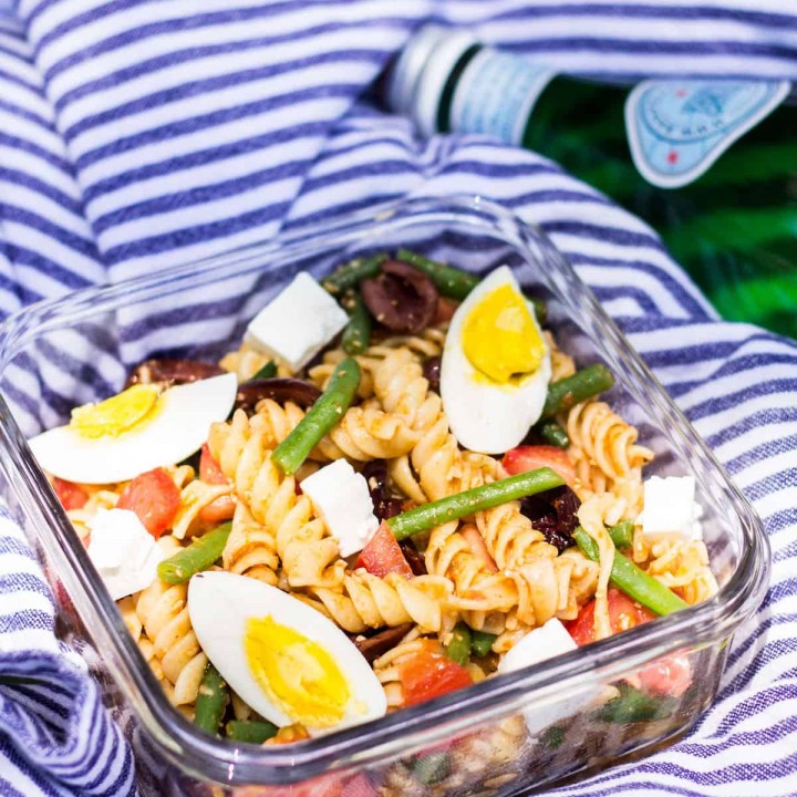 Nicoise Pasta Salad: an easy twist on a classic French salad, this tasty pasta salad is perfect for summer picnics. Recipe via MonPetitFour.com