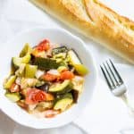 Easy Ratatouille Recipe with a baguette