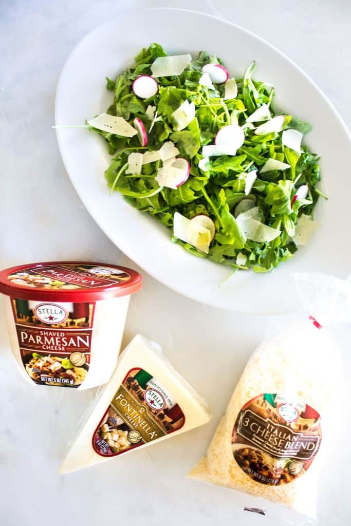 Arugula Salad with Parmesan: a quick and easy, go-to salad for everyday meals and entertaining. French recipe via MonPetitFour.com