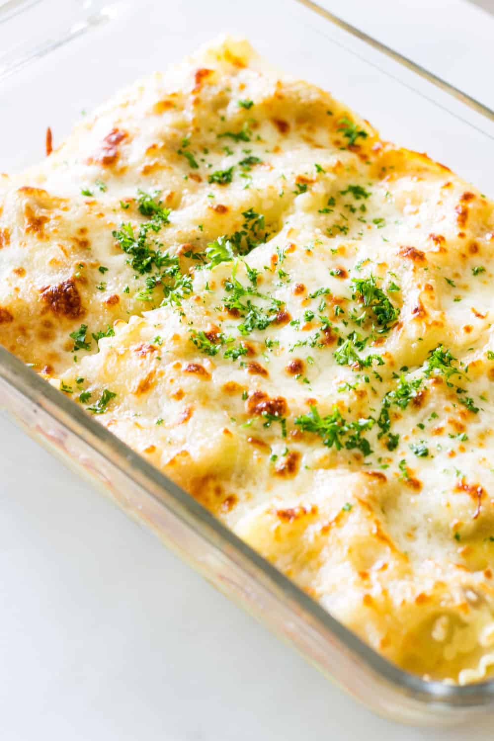 Easy beef lasagna portrait shot via Mon Petit Four