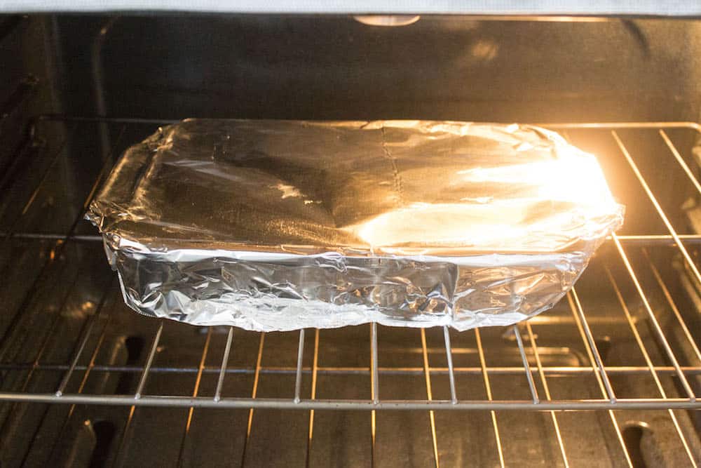 Easy beef lasagna baking via Mon Petit Four