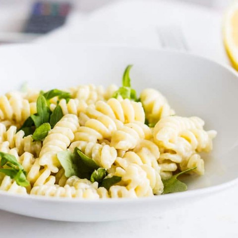 Full view of Lemon Cream Sauce Pasta