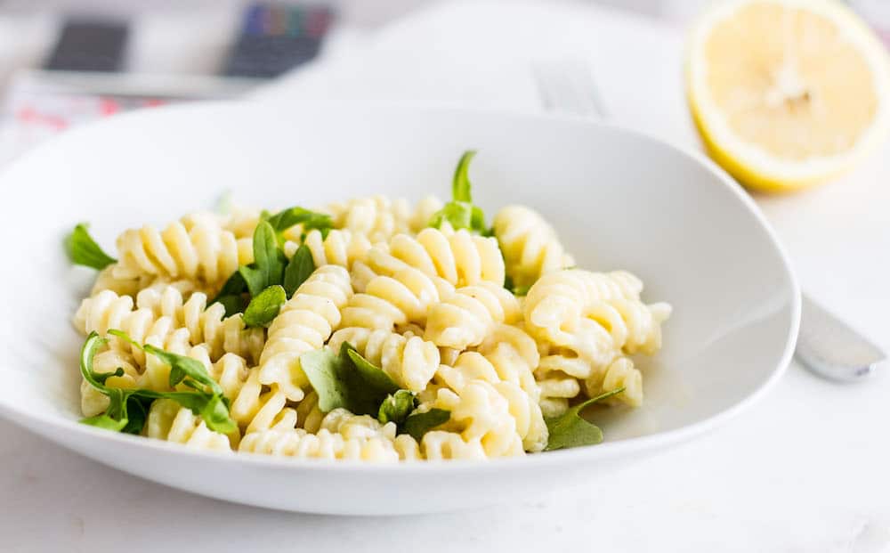 Full view of Lemon Cream Sauce Pasta