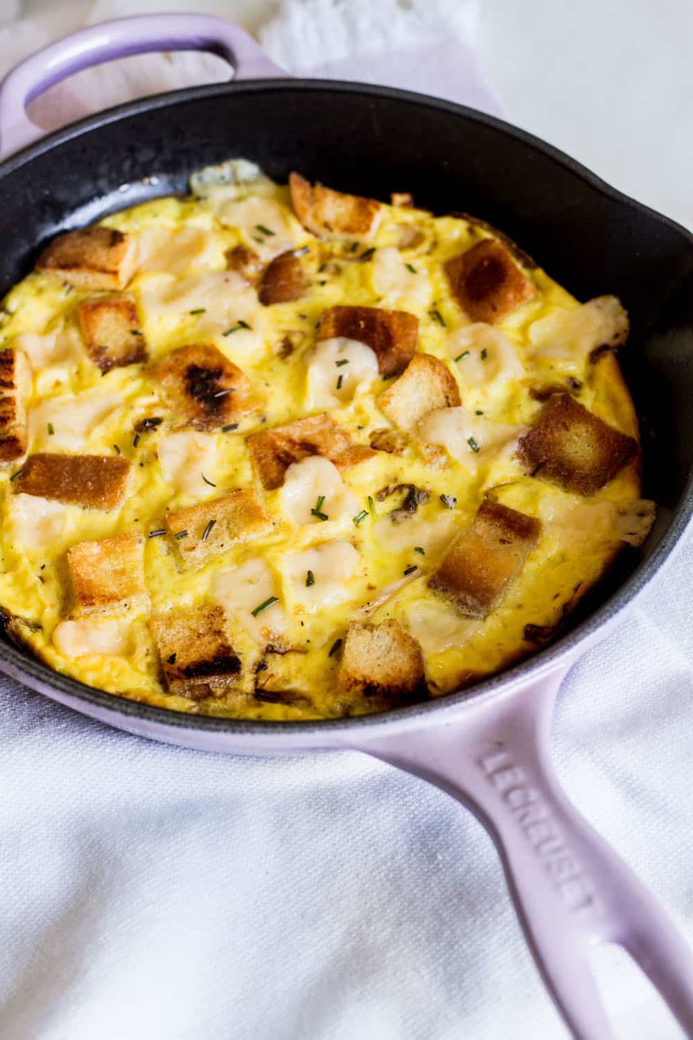 baked frittata portrait shot