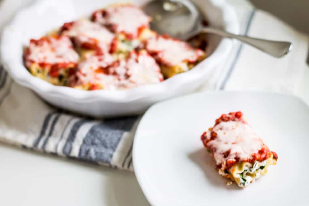 lasagna roll served on a plate