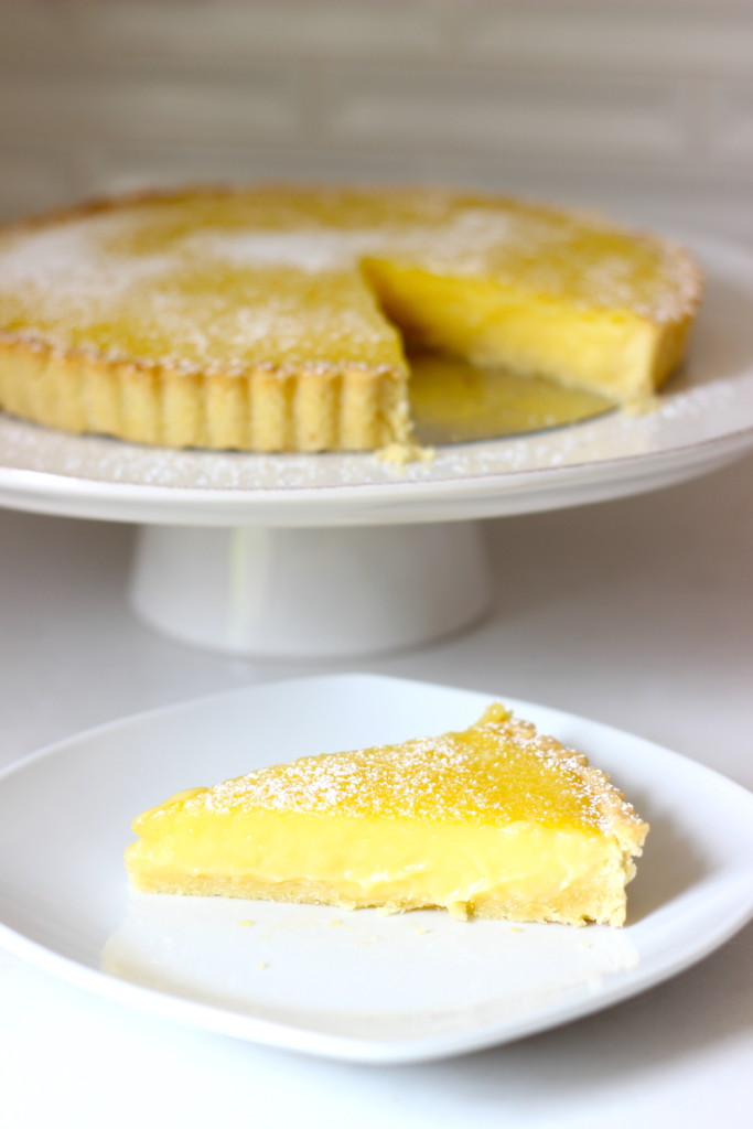 slice of lemon tart image
