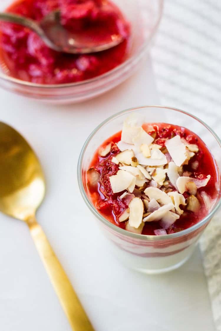 real california milk yogurt with berry compote and toppings