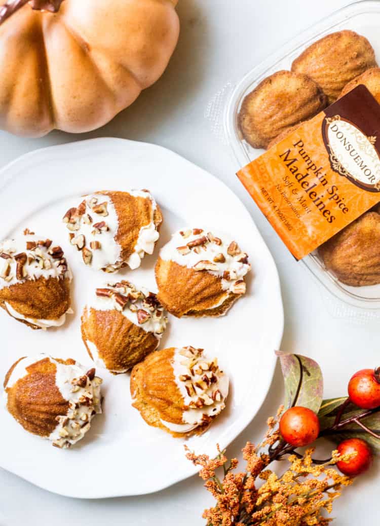 Donsuemor pumpkin spice madeleines dessert sandwiches overhead shot