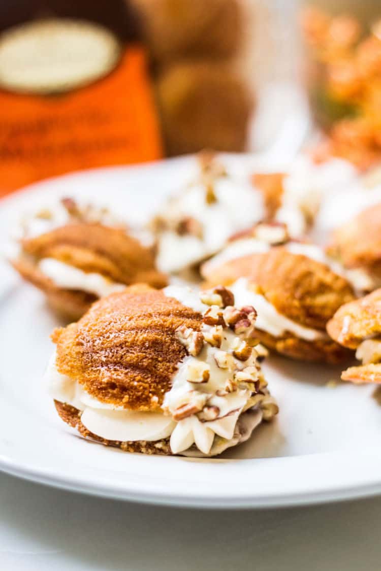 Donsuemor pumpkin spice madeleines dessert sandwiches with caramel cream