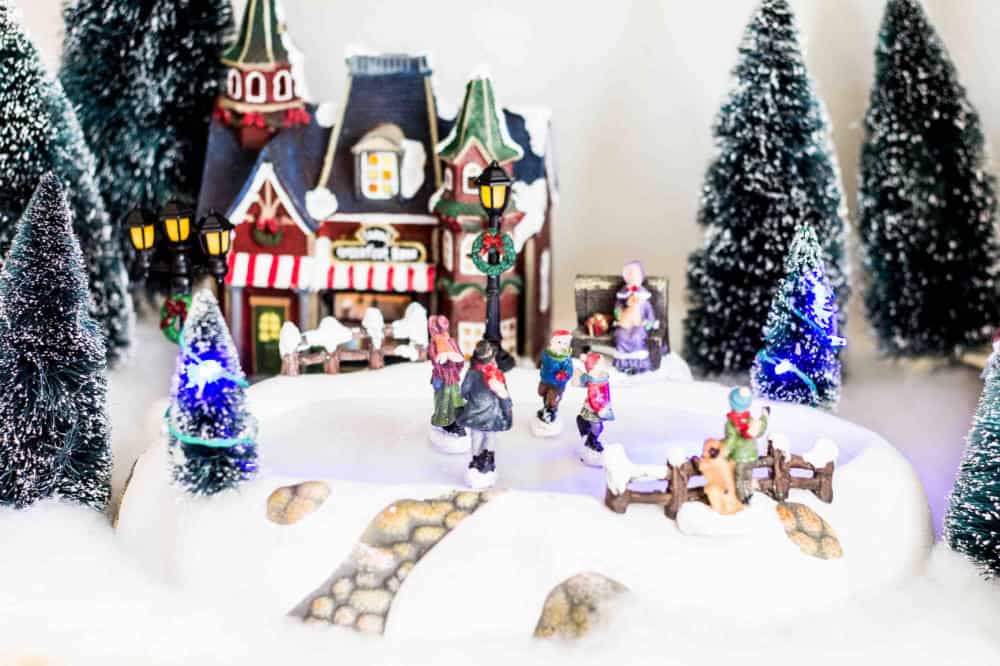 christmas village ice skating rink
