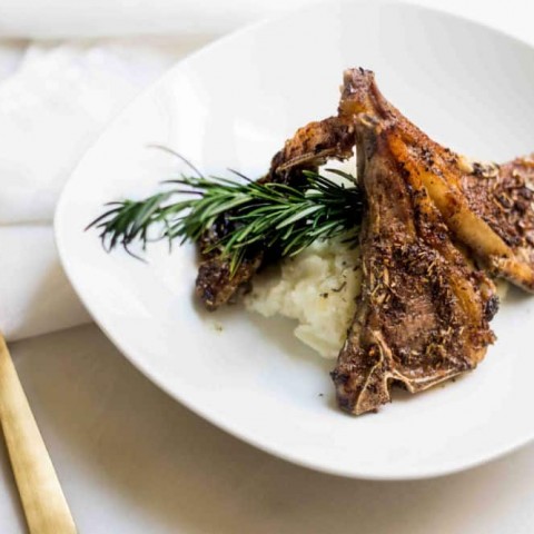 Lamb Chops Recipe with Herbes de Provence landscape shot