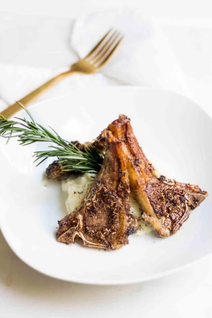 Lamb Chops Recipe with Herbes de Provence portrait shot