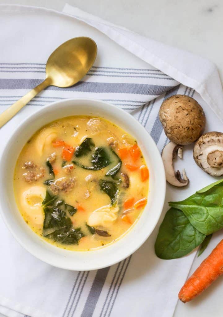 Tortellini Soup Recipe portrait shot